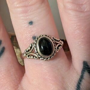 Onyx silver ring
